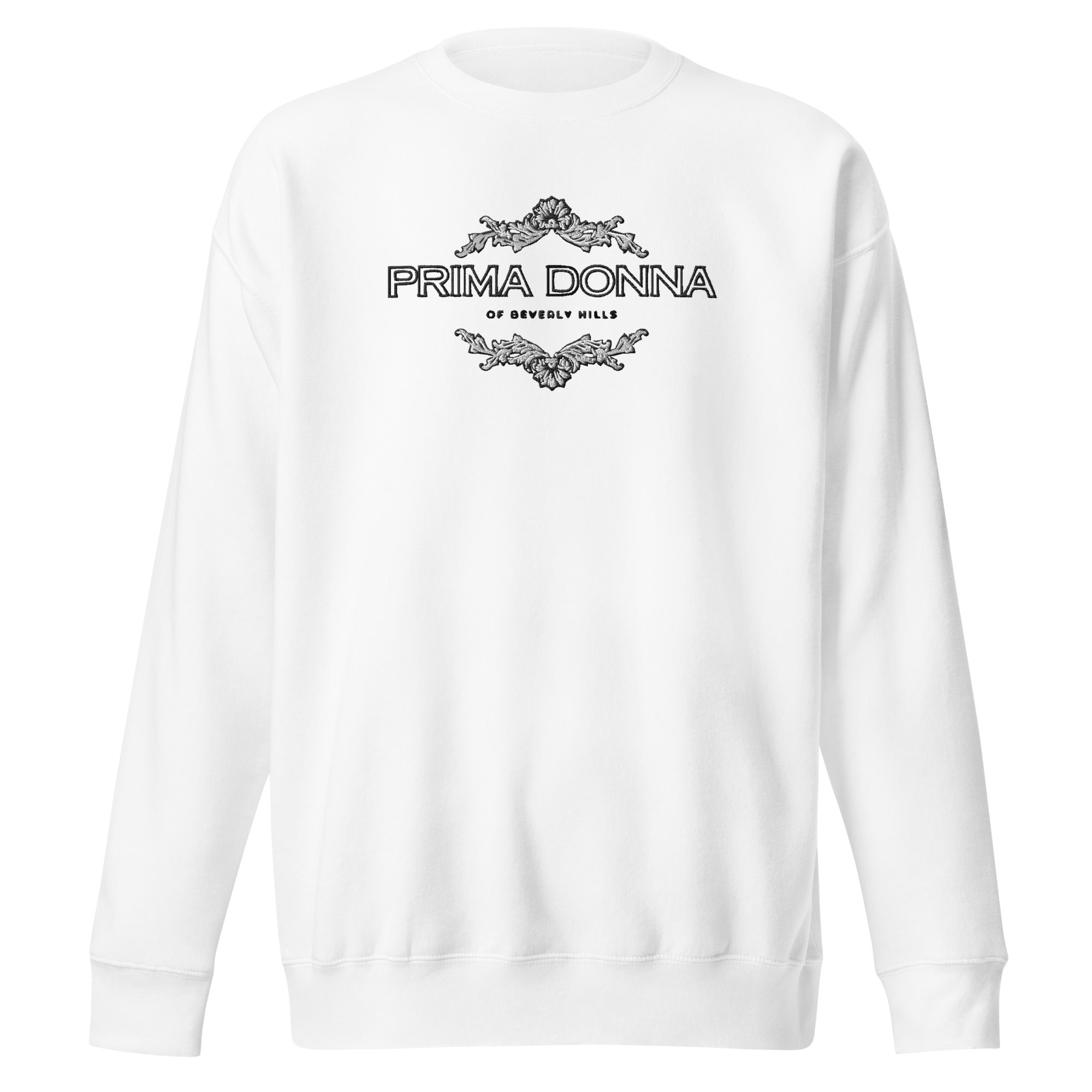 "PRIMA DONNA of Beverly Hills" Premium Crew - White