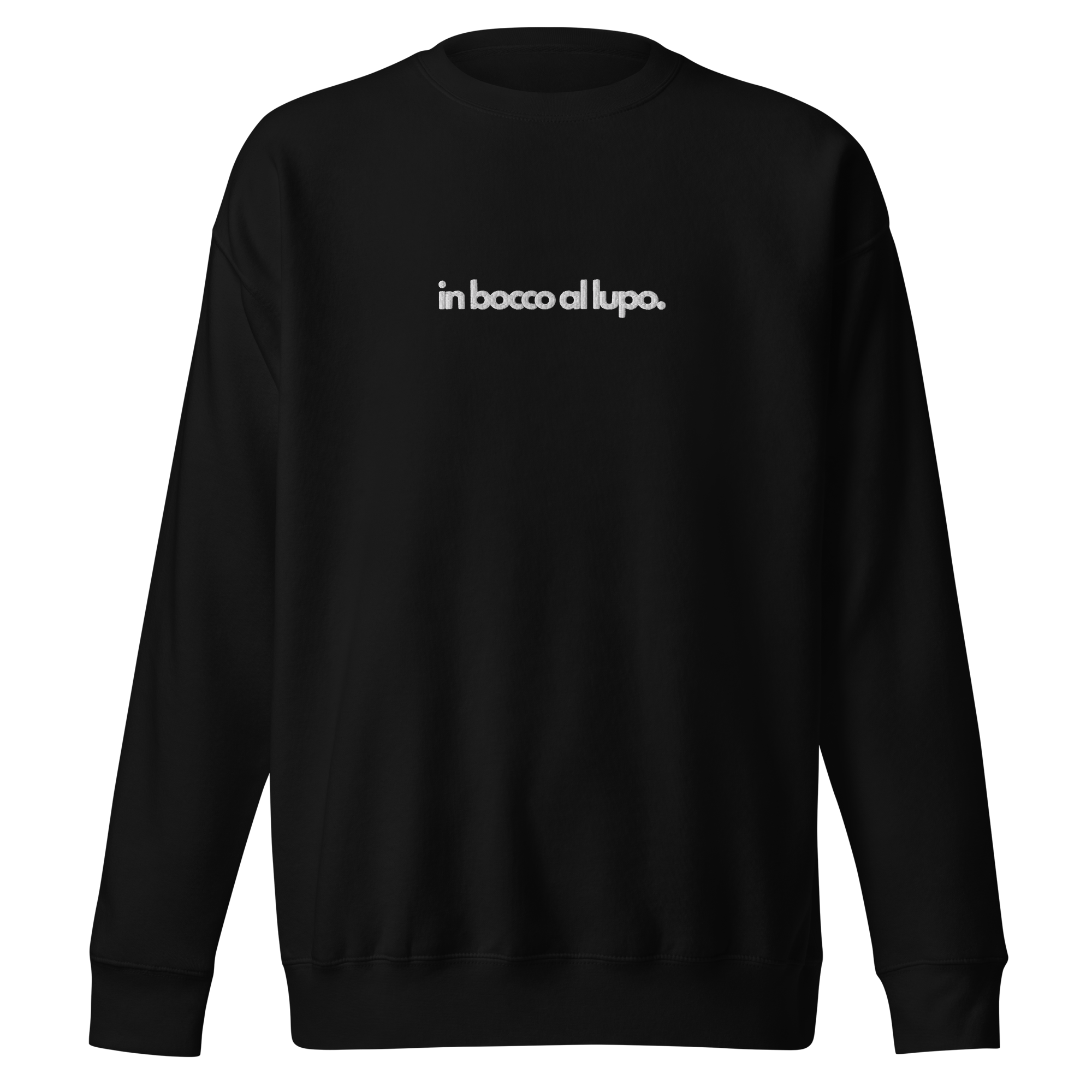 Premium "in bocco al lupo" Crew - Black