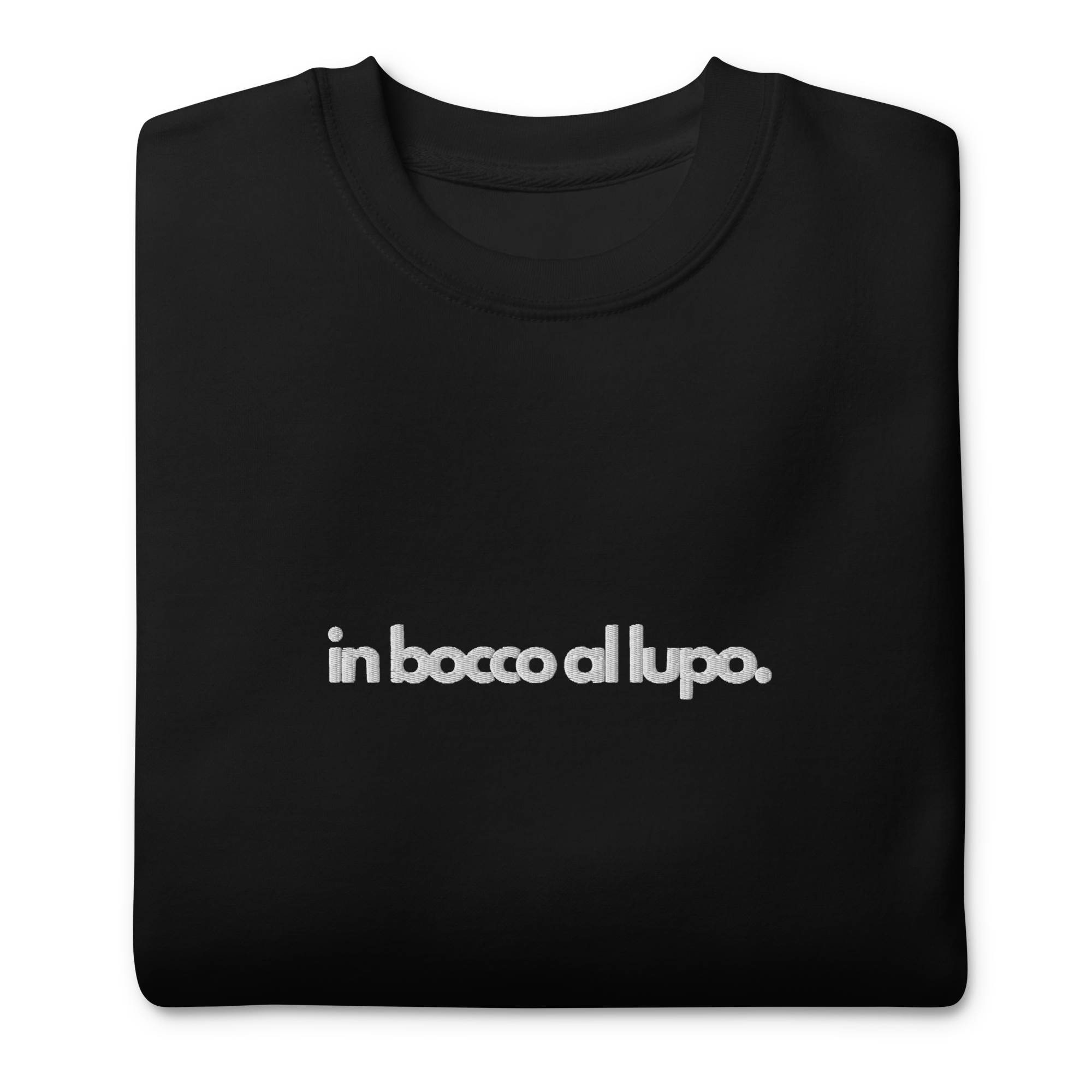 Premium "in bocco al lupo" Crew - Black