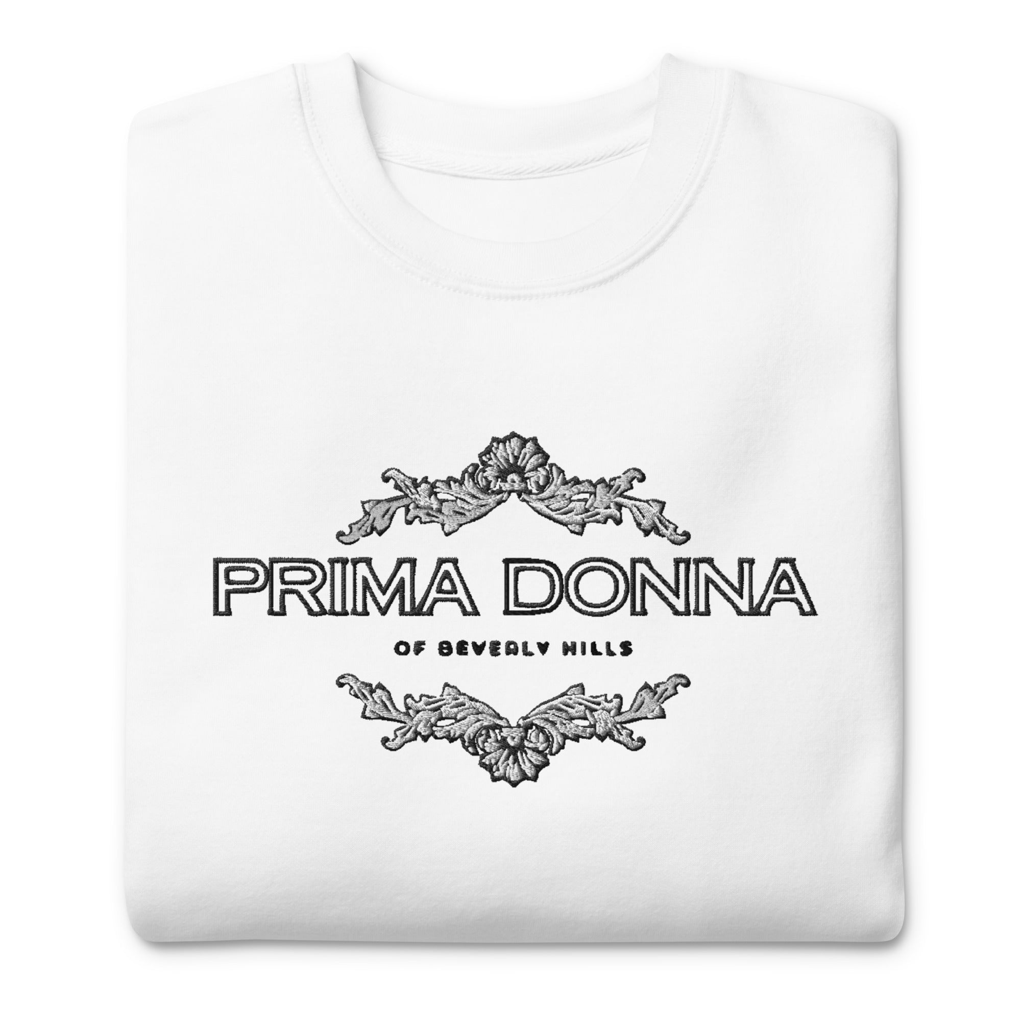 "PRIMA DONNA of Beverly Hills" Premium Crew - White