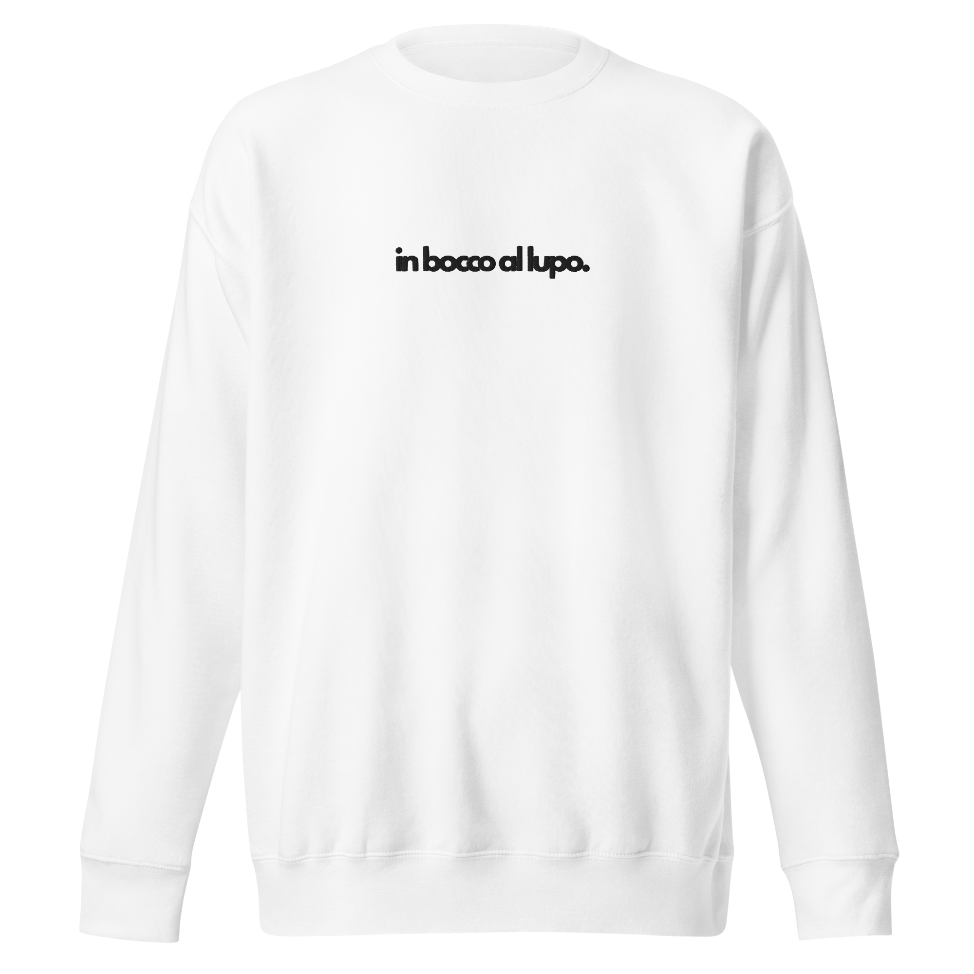 Premium "in bocco al lupo" Crew - White