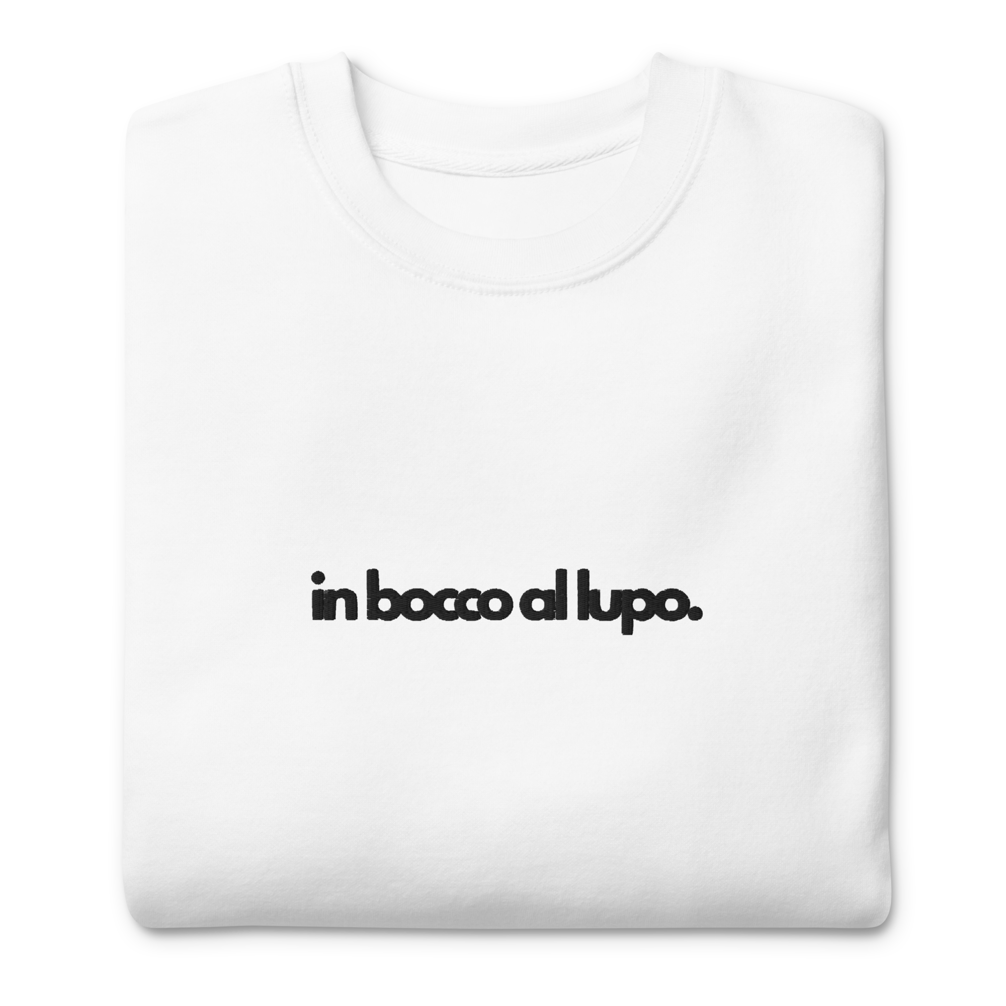 Premium "in bocco al lupo" Crew - White